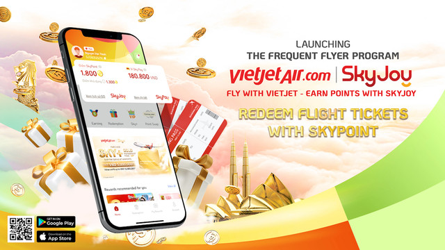 Bay càng nhiều, tích điểm đổi quà thỏa thích với Vietjet SkyJoy Bay cang nhieu, tich diem doi qua thoa thich voi Vietjet SkyJoy