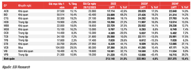 SSI: Loi nhuan nganh ngan hang nam 2024 chua the but toc