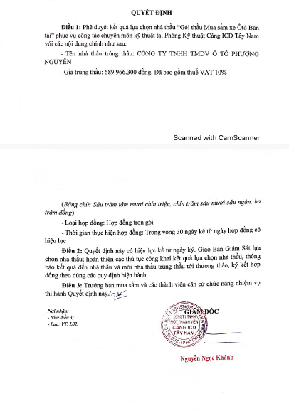 Nhà thầu duy nhất trúng gói thầu mua sắm ô tô tại cảng ICD Tây Nam - Hình 2 Nha thau duy nhat trung goi thau mua sam o to tai cang ICD Tay Nam-Hinh-2