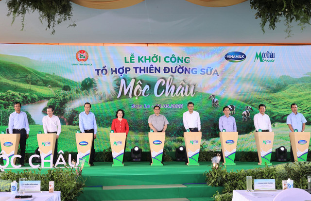 Mộc Châu Milk và Vinamilk khởi công dự án tổ hợp thiên đường sữa Mộc Châu Moc Chau Milk va Vinamilk khoi cong du an to hop thien duong sua Moc Chau