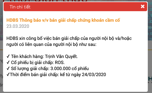 3 triệu cổ phiếu ROS của đại gia Trịnh Văn Quyết bị bán giải chấp 3 trieu co phieu ROS cua dai gia Trinh Van Quyet bi ban giai chap