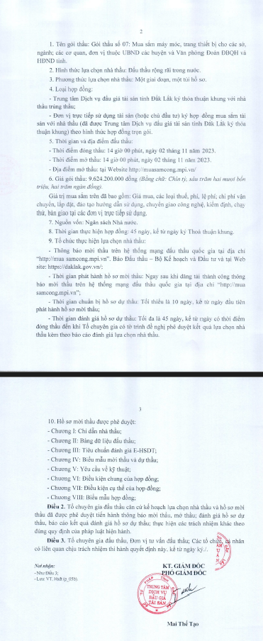 Đắk Lắk: Mở gói thầu có giá gần 10 tỷ đồng với 1 đơn vị dự thầu - Hình 2 Dak Lak: Mo goi thau co gia gan 10 ty dong voi 1 don vi du thau-Hinh-2