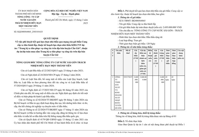 Gói thầu xe đào tại Sawaco: Chỉ tiết kiệm được 7 triệu đồng Goi thau xe dao tai Sawaco: Chi tiet kiem duoc 7 trieu dong