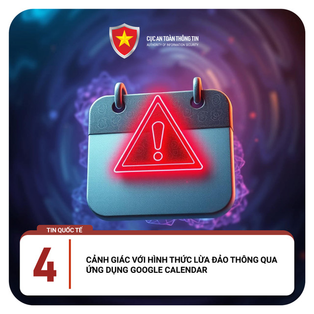 Chuyên gia khuyến cáo tránh bị lừa đảo qua ứng dụng Google Calendar Chuyen gia khuyen cao tranh bi lua dao qua ung dung Google Calendar