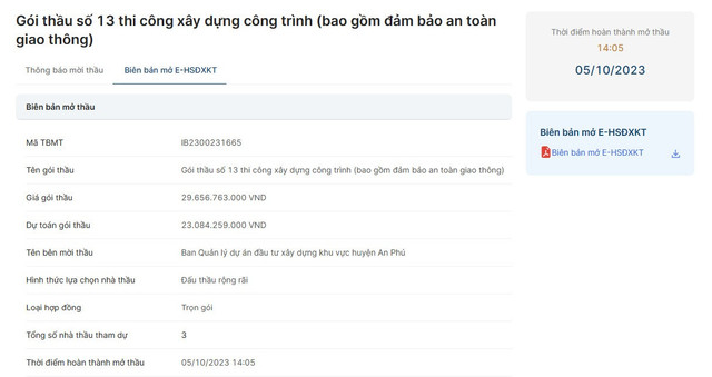 Goi thau xay dung cau Da Phuoc - Vinh Truong o An Giang thuoc ve ai?