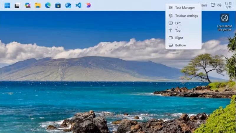 Microsoft đưa tính năng tùy biến Taskbar lên Windows 11