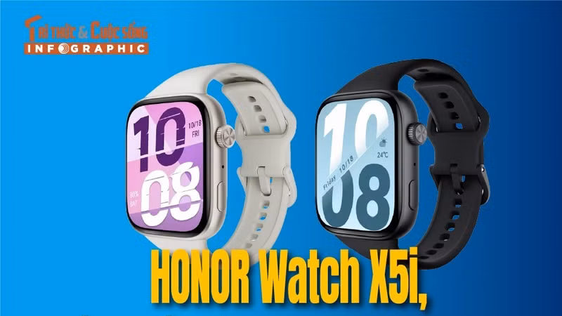 [INFOGRAPHIC] HONOR Watch X5i, đồng hồ thông minh pin 21 ngày 