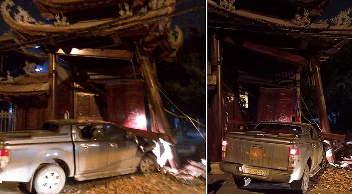 Ngày 23/1, một lãnh đạo Công an phường La Khê (quận Hà Đông, TP Hà Nội) cho biết, khoảng 23h45 ngày 22/1, chiếc ô tô bán tải mang BKS 29C - 754.13 đi di chuyển trên đường Ngô Quyền đến khu vực chùa Ngòi (thuộc phường Quang Trung, quận Hà Đông, TP Hà Nội) thì bất ngờ đâm thẳng vào cổng chùa Ngòi.