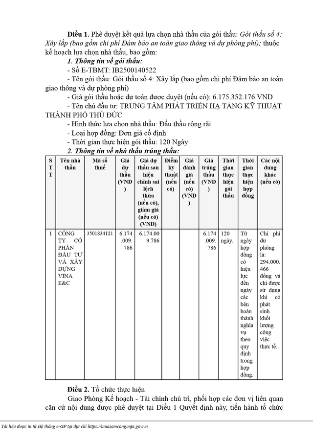 Một phần quyết định số KQ2500140522_2505191129 ngày 19/5/2025 của Trung tâm Phát triển hạ tầng kỹ thuật TP Thủ Đức. Nguồn: MSC kq2.png