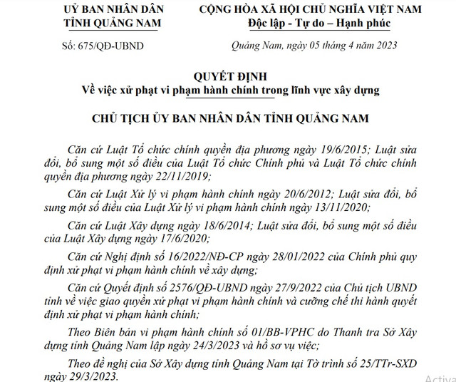 Xây dựng công trình không có giấy phép, Công ty Xuân Phú Hải bị phạt Xay dung cong trinh khong co giay phep, Cong ty Xuan Phu Hai bi phat
