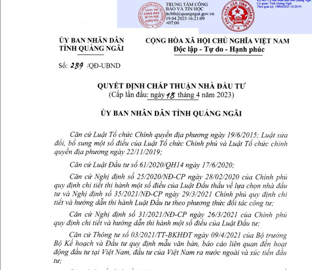Quảng Ngãi tìm được nhà đầu tư cho khu đô thị hơn 1.815 tỷ đồng Quang Ngai tim duoc nha dau tu cho khu do thi hon 1.815 ty dong