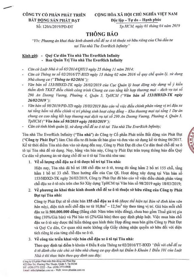 Chung cư 'chuẩn 5 sao' The EverRich Infinity: Người dân không được để xe hơi trong chung cư của mình - Hình 2 Chung cu 'chuan 5 sao' The EverRich Infinity: Nguoi dan khong duoc de xe hoi trong chung cu cua minh-Hinh-2