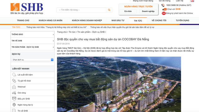 Ngân hàng SHB có liên quan gì đến Cocobay Đà Nẵng? Ngan hang SHB co lien quan gi den Cocobay Da Nang?
