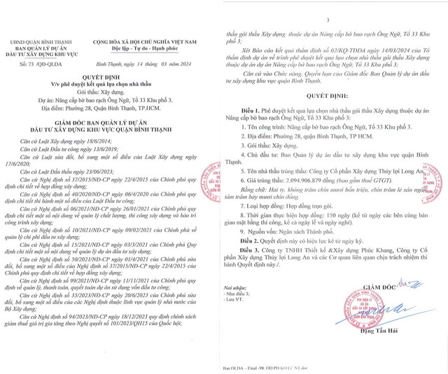 Công ty Thủy Lợi Long An một ngày trúng 5 gói thầu tại Bình Thạnh Cong ty Thuy Loi Long An mot ngay trung 5 goi thau tai Binh Thanh