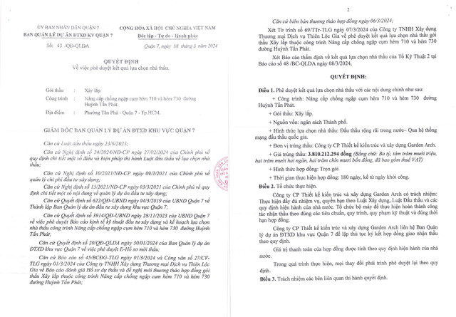 Xây dựng Garden Arch có 26/26 gói thầu tham gia và trúng tại quận 7 Xay dung Garden Arch co 26/26 goi thau tham gia va trung tai quan 7