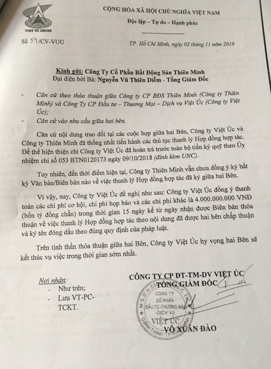 Công ty Việt Úc lên tiếng vụ Công ty Thiên Minh kiện đòi 15 tỉ tại dự án Aloha - Hình 2 Cong ty Viet Uc len tieng vu Cong ty Thien Minh kien doi 15 ti tai du an Aloha-Hinh-2