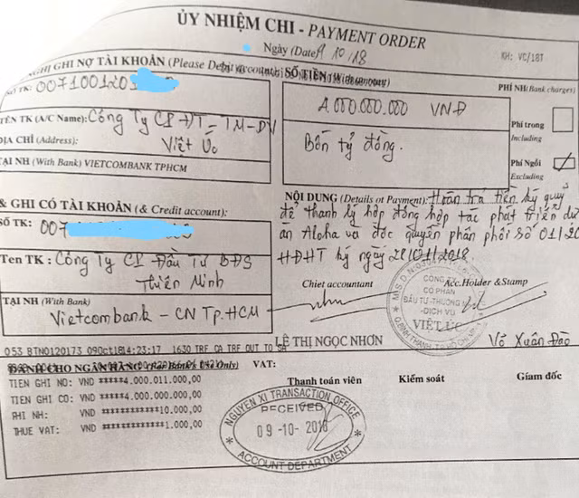 Cong ty Viet Uc len tieng vu Cong ty Thien Minh kien doi 15 ti tai du an Aloha