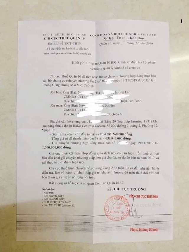 Chuyển công an điều tra vụ mua nhà hơn 4,8 tỷ, bán lại 1 tỷ ở Sài Gòn Chuyen cong an dieu tra vu mua nha hon 4,8 ty, ban lai 1 ty o Sai Gon