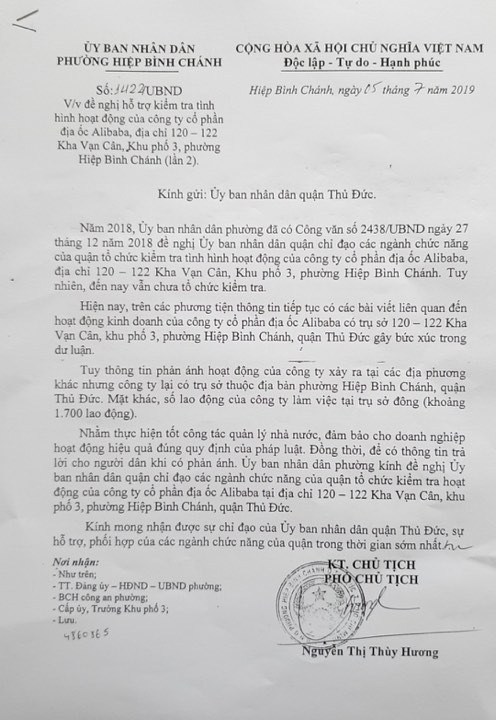 Nguy cơ mất an ninh trật tự tại trụ sở Công ty Địa ốc Alibaba - Hình 2 Nguy co mat an ninh trat tu tai tru so Cong ty Dia oc Alibaba-Hinh-2