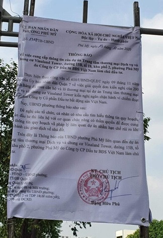 Vì sao chính quyền khuyến cáo giao dịch tại dự án Vinaland Tower? Vi sao chinh quyen khuyen cao giao dich tai du an Vinaland Tower?