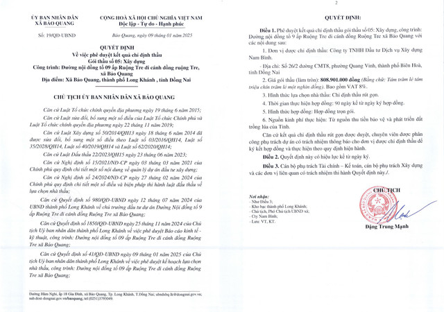 Đồng Nai: Cty Nam Bình trúng liên tiếp 4 gói thầu xây lắp trị giá hơn 10 tỷ? - Hình 3 Dong Nai: Cty Nam Binh trung lien tiep 4 goi thau xay lap tri gia hon 10 ty?-Hinh-3