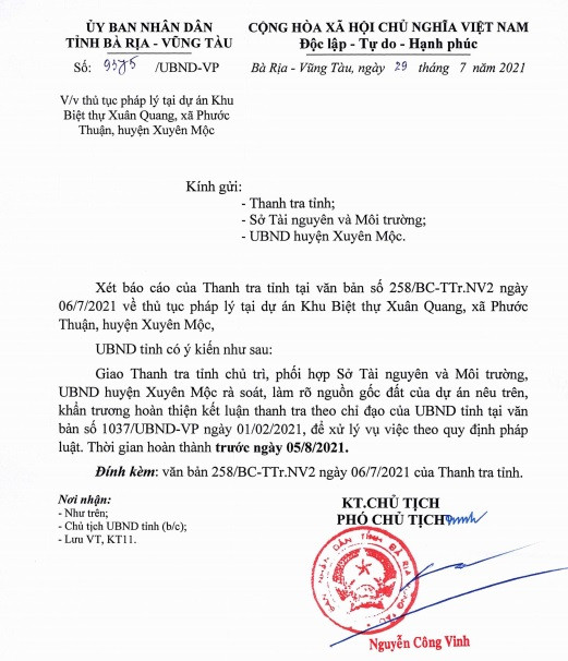 Bà Rịa - Vũng Tàu rà soát nguồn gốc đất dự án Axis Hồ Tràm Ba Ria - Vung Tau ra soat nguon goc dat du an Axis Ho Tram