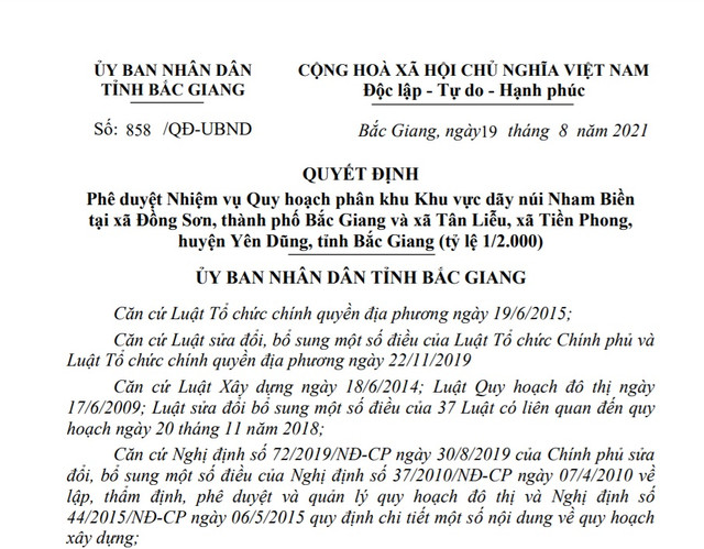 Bắc Giang duyệt các chức năng quy hoạch trong khu du lịch, sân golf trên núi Nham Biền Bac Giang duyet cac chuc nang quy hoach trong khu du lich, san golf tren nui Nham Bien