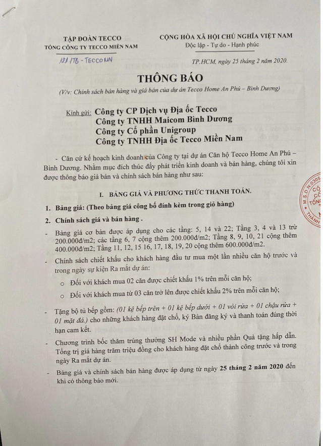 Bình Dương: Rao bán dự án Tecco Home An Phú khi chưa có giấy phép xây dựng - Hình 2 Binh Duong: Rao ban du an Tecco Home An Phu khi chua co giay phep xay dung-Hinh-2