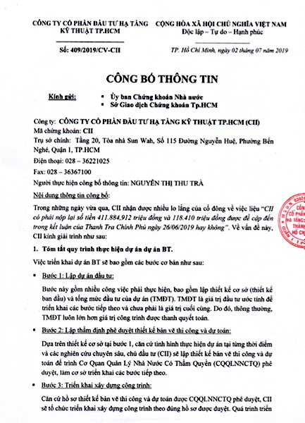 “Đại gia” CII nói về 530 tỷ đồng sai phạm trong kết luận thanh tra Thủ Thiêm “Dai gia” CII noi ve 530 ty dong sai pham trong ket luan thanh tra Thu Thiem