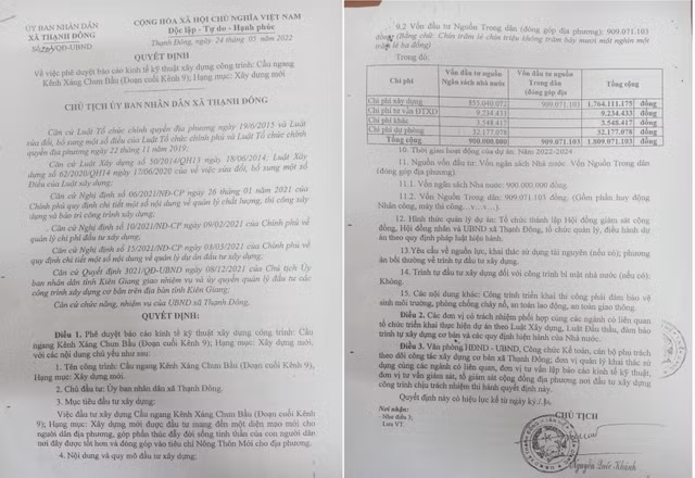 Kien Giang: Thanh toan 100% vat tu, sau 01 nam cau van do dang