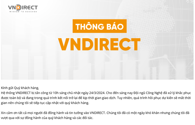 Chứng khoán VNDIRECT: Chúng tôi bị tấn công Chung khoan VNDIRECT: Chung toi bi tan cong