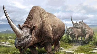 Tê giác khổng lồ sừng dài thống trị thảo nguyên Siberia xưa
