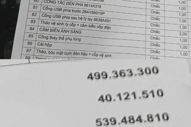 Hóa đơn sửa chữa của một chiếc Mitsubishi Xforce lên đến gần 540 triệu đồng. 2-9566.jpg
