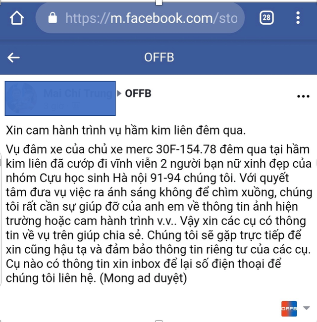 Cập nhật vụ Mercedes đâm 2 phụ nữ đi xe máy tử vong ở hầm Kim Liên - Hình 2 Cap nhat vu Mercedes dam 2 phu nu di xe may tu vong o ham Kim Lien-Hinh-2