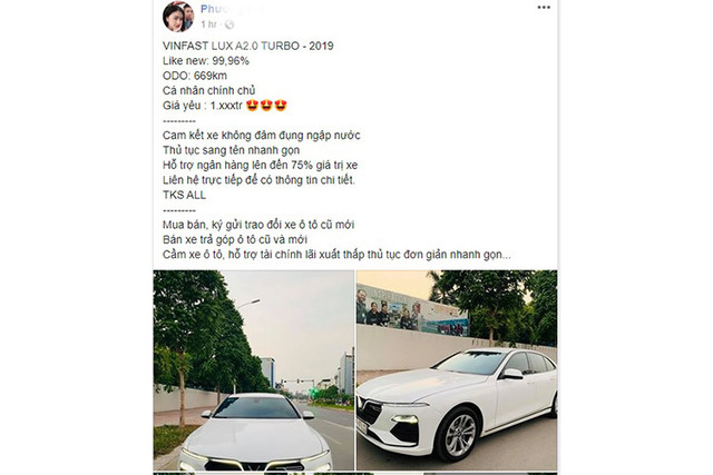 Vinfast Lux A2.0 sedan cu dau tien duoc rao ban hon 1 ty dong-Hinh-2