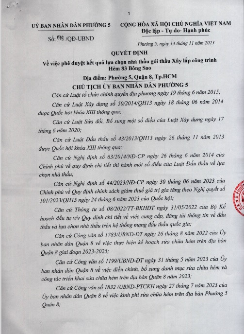 Kien Phuoc Thanh mot ngay trung 2 goi thau tai UBND Phuong 5