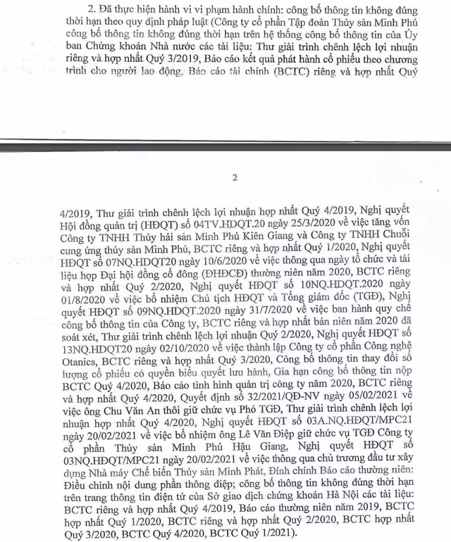 'Vua tom' Minh Phu bi phat do cham cong bo loat bao cao