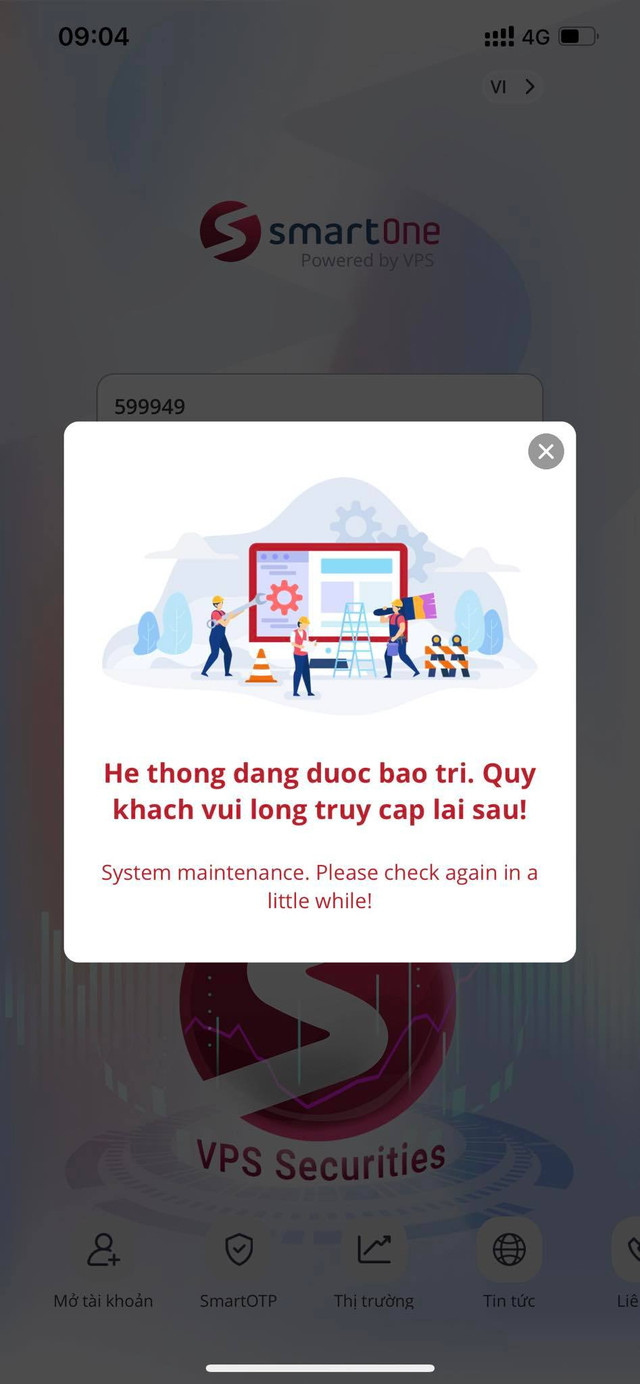 Nhà đầu tư bức xúc vì hệ thống công ty chứng khoán VPS tiếp tục bị lỗi Nha dau tu buc xuc vi he thong cong ty chung khoan VPS tiep tuc bi loi