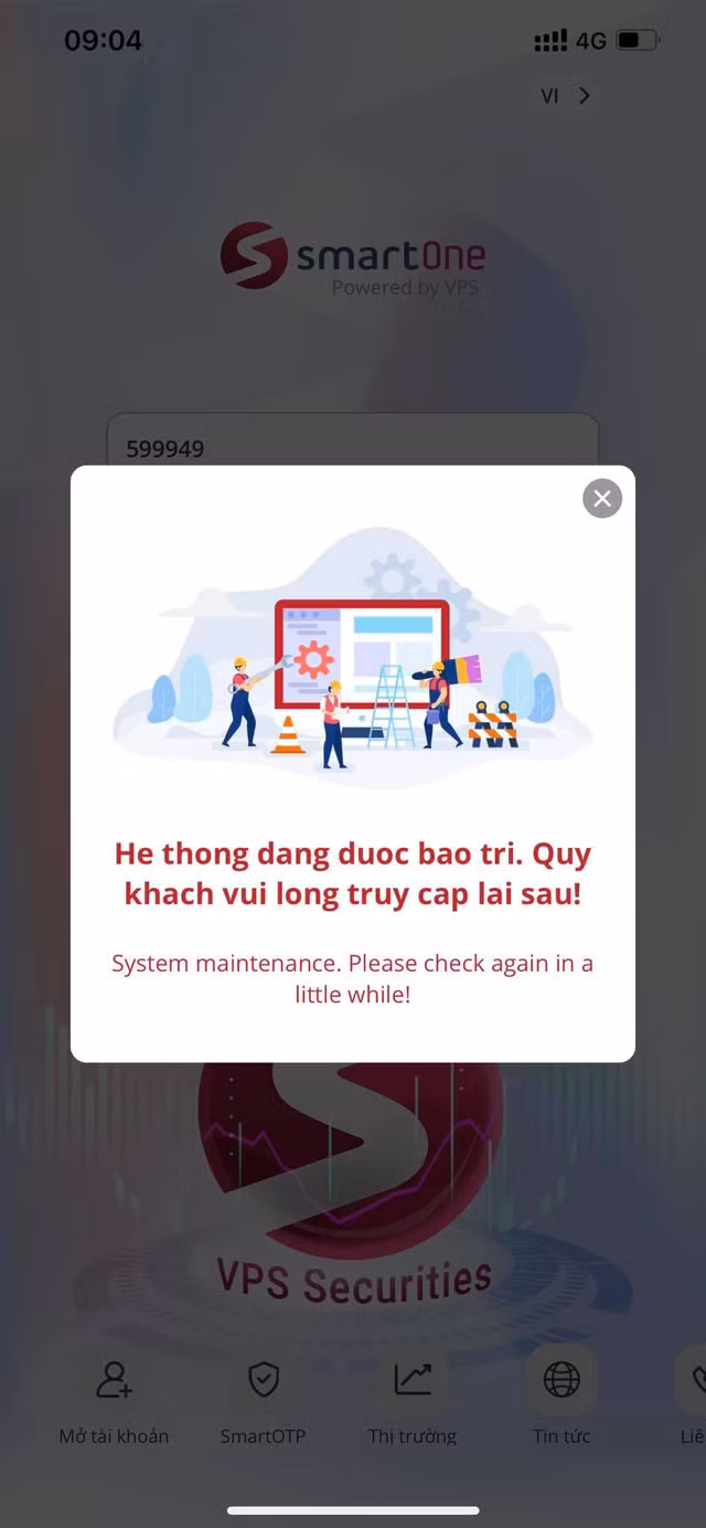 Nha dau tu buc xuc vi he thong cong ty chung khoan VPS tiep tuc bi loi