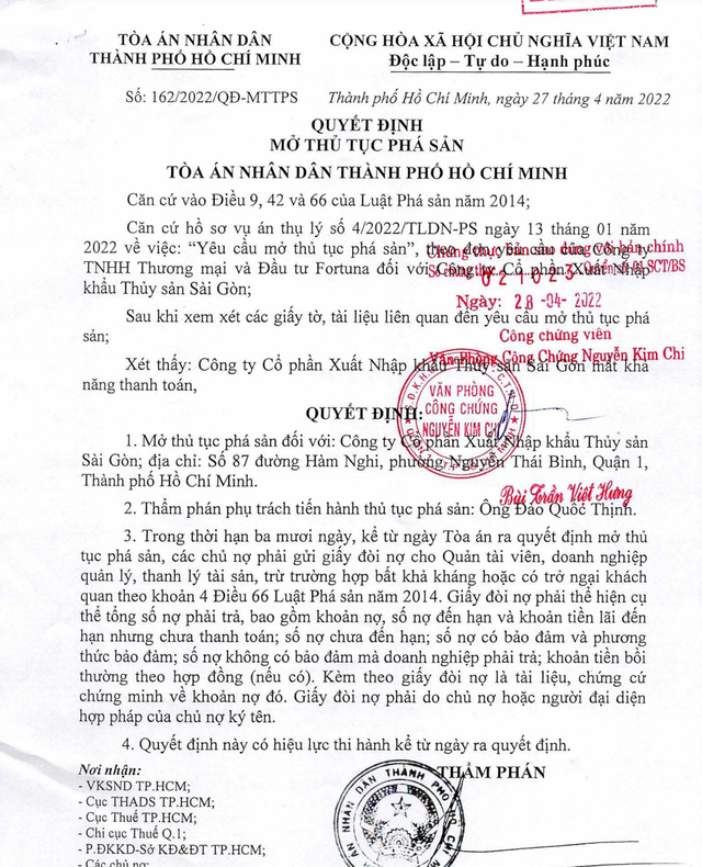 SSN dư bán sàn hơn 1 triệu cổ phiếu sau tin Seaprodex Sài Gòn bị buộc mở thủ tục phá sản SSN du ban san hon 1 trieu co phieu sau tin Seaprodex Sai Gon bi buoc mo thu tuc pha san