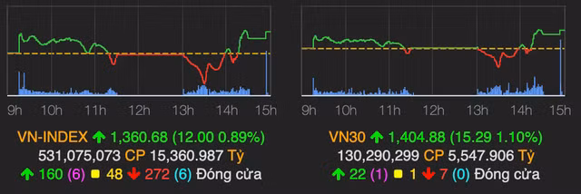 Nhom co phieu tru do thi truong, VN-Index bat ngo tang 12 diem phien 5/5