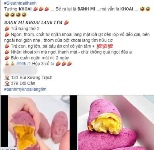 Vẻ bắt mắt của bánh mì khoai lang tím làm không đủ bán Ve bat mat cua banh mi khoai lang tim lam khong du ban