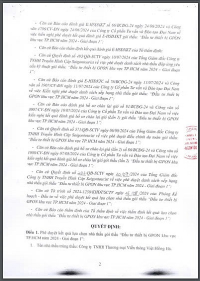 Năng lực nhà thầu trúng 41 gói của Truyền hình cáp Saigontourist - Hình 2 Nang luc nha thau trung 41 goi cua Truyen hinh cap Saigontourist-Hinh-2