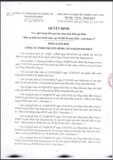 Năng lực nhà thầu trúng 41 gói của Truyền hình cáp Saigontourist Nang luc nha thau trung 41 goi cua Truyen hinh cap Saigontourist