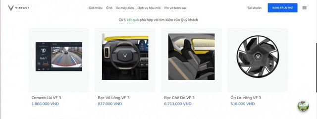 VinFast công bố giá phụ kiện VF3 chính hãng từ 516.000 đồng VinFast cong bo gia phu kien VF3 chinh hang tu 516.000 dong