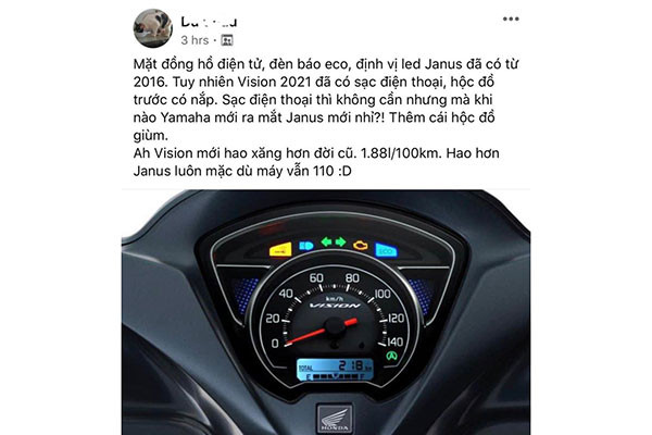 Honda Vision 2021 mới uống xăng nhiều hơn bản cũ? - Hình 2 Honda Vision 2021 moi uong xang nhieu hon ban cu?-Hinh-2