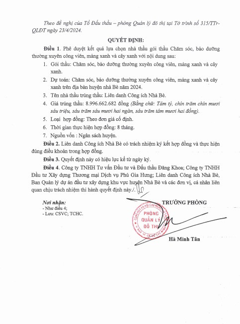 Duy nhất liên danh tham gia trúng gói thầu gần 9 tỷ ở Nhà Bè - Hình 2 Duy nhat lien danh tham gia trung goi thau gan 9 ty o Nha Be-Hinh-2