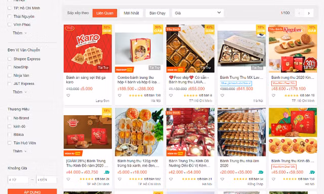 Banh trung thu duoc rao ban ram ro tren cho mang mua COVID-19