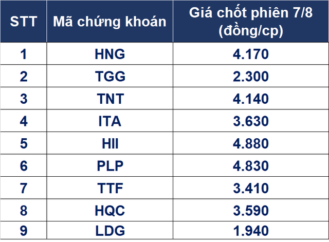 Những cổ phiếu trên sàn HoSE giá bằng 'cốc trà đá' - Hình 2 Nhung co phieu tren san HoSE gia bang 'coc tra da'-Hinh-2