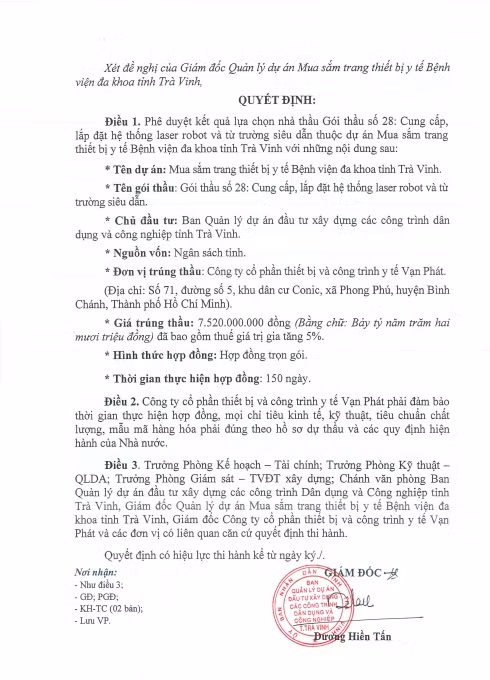 Tra Vinh: Trong 1 ngay Cty Van Phat trung 2 goi thau y te-Hinh-2